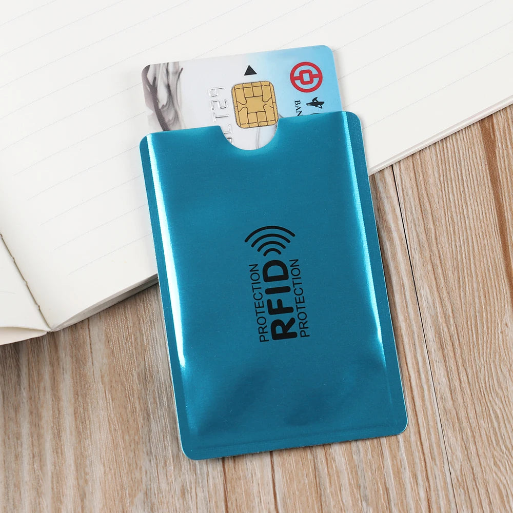 10PC Anti Rfid Blocking Reader Lock Card Holder Id Bank Card Case Protection Aluminium Metal Smart Anti-theft Credit Card Holder