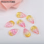 10pcs Small Leaf Shape Lampwork Beads Multi Gradient Color Glass Beads For Jewelry Making Handmade DIY Accessories