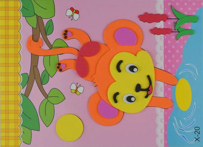 5 Sheets/Set EVA 3D Pasting Paper Children Handmade Materials Kids DIY Craft Toys Kindergarten Baby Puzzle Stereo Sticker