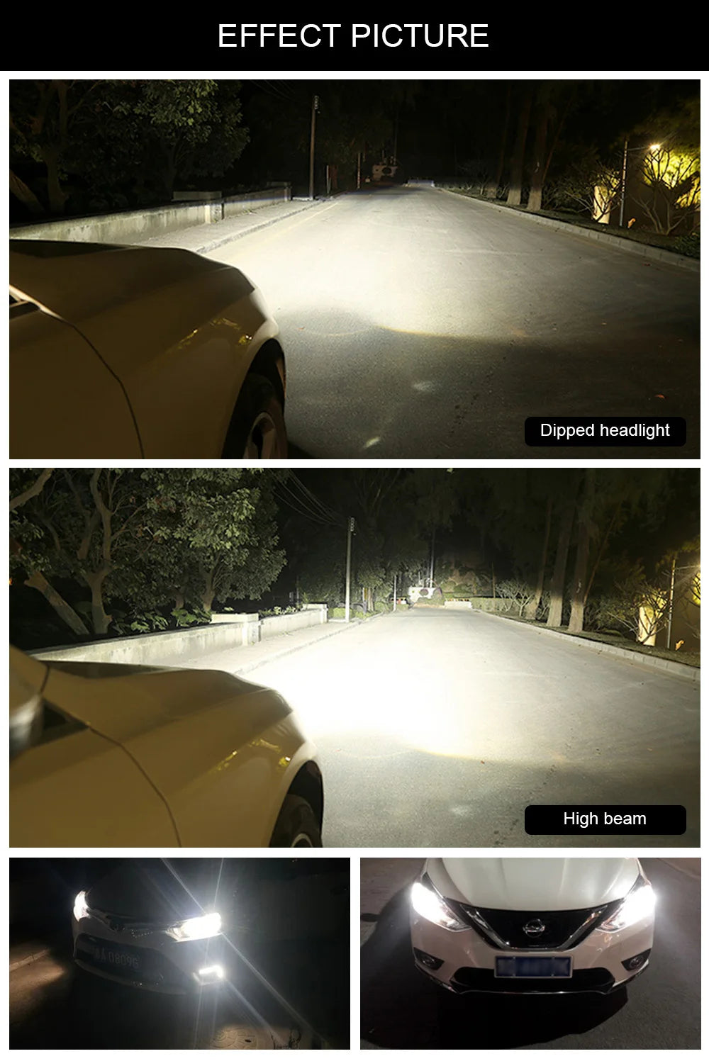 EURS H4 LED headlights 16000LM 80W 6000K 4300K 9003 bulbs for automotive and motorcycle headlights 12V 24V
