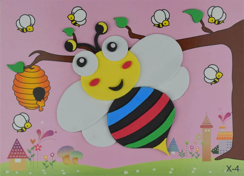 5 Sheets/Set EVA 3D Pasting Paper Children Handmade Materials Kids DIY Craft Toys Kindergarten Baby Puzzle Stereo Sticker
