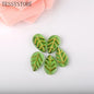 10pcs Small Leaf Shape Lampwork Beads Multi Gradient Color Glass Beads For Jewelry Making Handmade DIY Accessories
