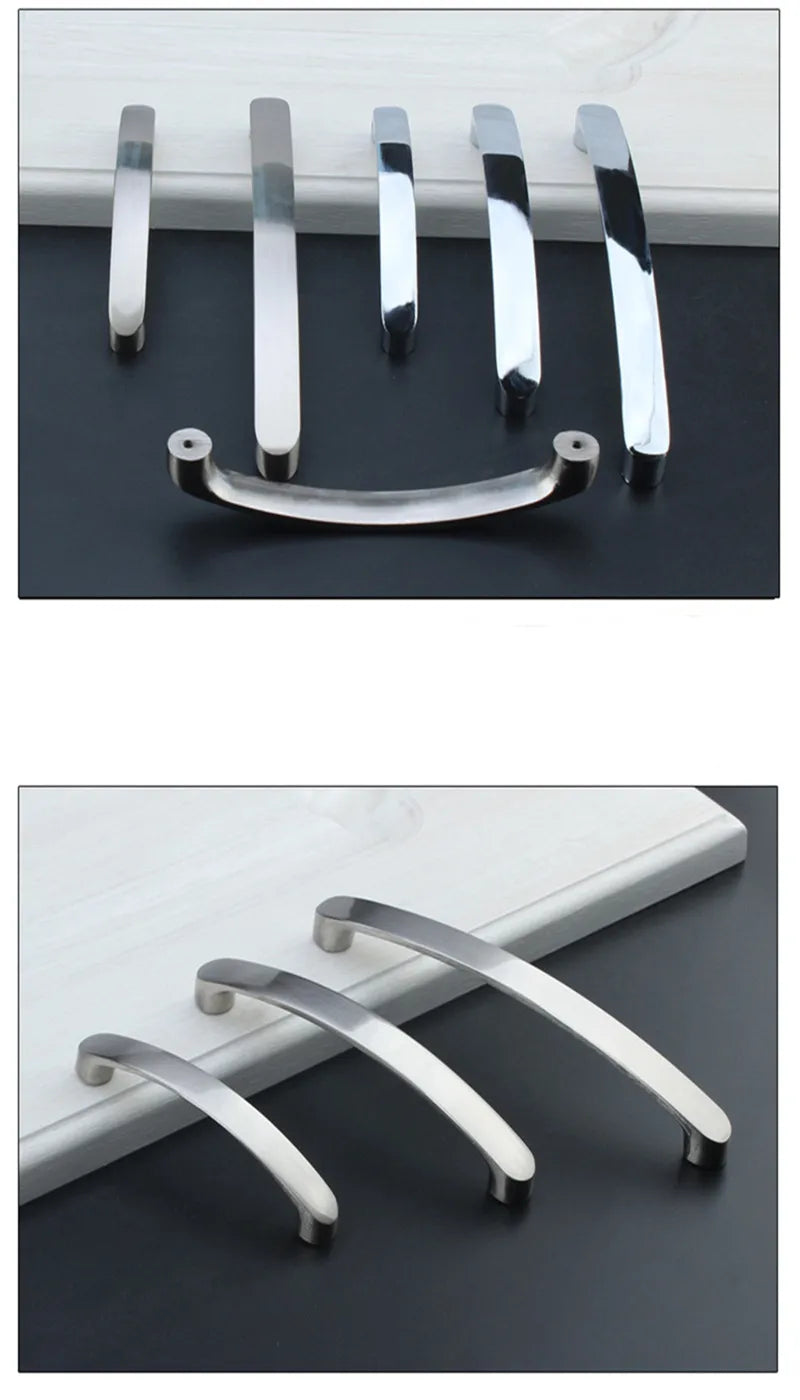 Poignées de meuble en alliage d'aluminium brossé pour porte de cuisine, tiroir, meuble moderne