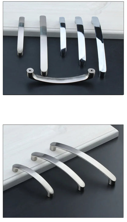 Poignées de meuble en alliage d'aluminium brossé pour porte de cuisine, tiroir, meuble moderne