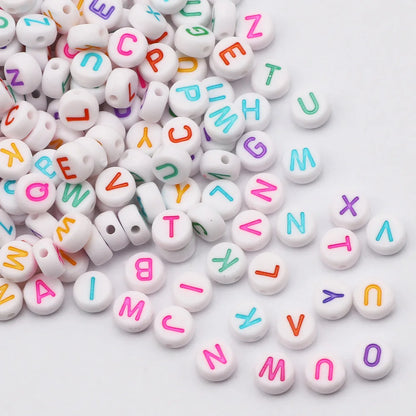 Perles plates en acrylique avec lettres de l'alphabet dorées pour la fabrication de bijoux faits à la main, bracelets à breloques, colliers et accessoires