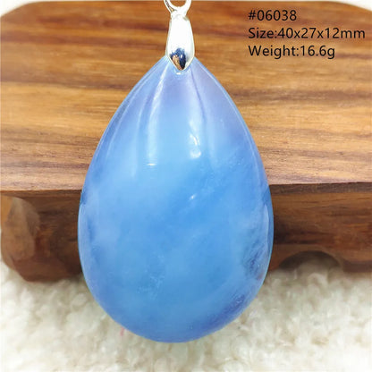 Natural Blue Aquamarine Pendant Clear Water Drop Women Men Brazil Aquamarine Crystal Necklace Jewelry AAAAA