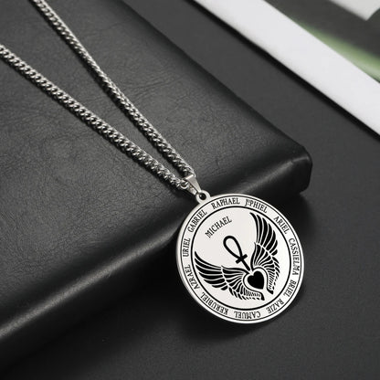 Colliers et pendentifs des 7 archanges de Dawapara, pentacle, amulette magique, protection porte-bonheur de la Saint-Michel, talisman surnaturel