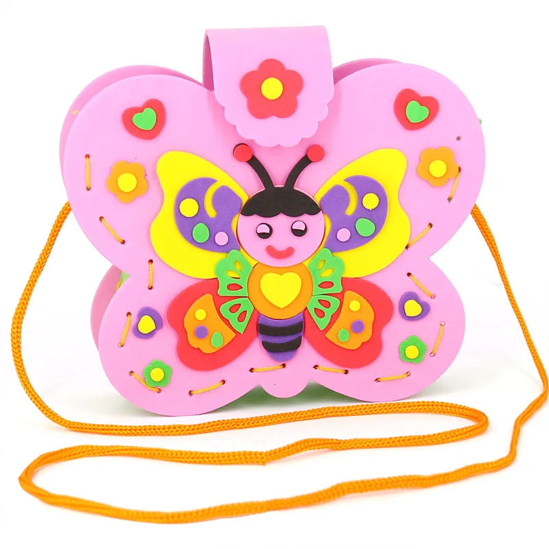 Non-Woven New Handicraft Toys for Children Pink Bag Girl Gift Fabrication DIY Toy Animal Handbag Arts Crafts Educational Toy