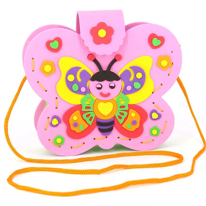 Non-Woven New Handicraft Toys for Children Pink Bag Girl Gift Fabrication DIY Toy Animal Handbag Arts Crafts Educational Toy