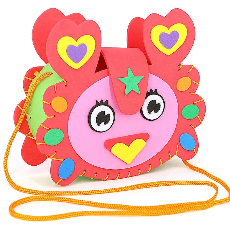 Non-Woven New Handicraft Toys for Children Pink Bag Girl Gift Fabrication DIY Toy Animal Handbag Arts Crafts Educational Toy
