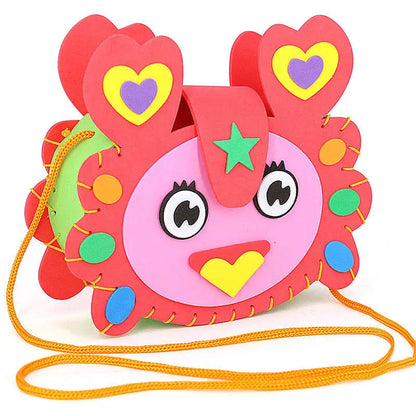 Non-Woven New Handicraft Toys for Children Pink Bag Girl Gift Fabrication DIY Toy Animal Handbag Arts Crafts Educational Toy