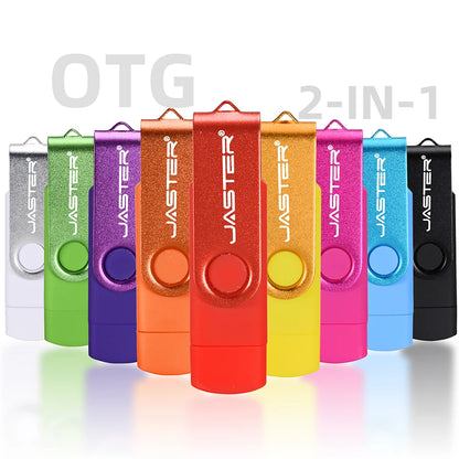 JASTER Rotated Micro usb interface OTG Flash drive pendrive 32GB 16GB 64GB USB Flash Drive for android phone tablet PC notebook