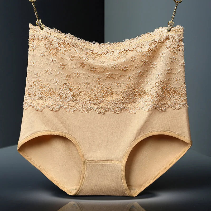 High Waist Sexy Lace Women Underwear Thin Seamless Traceless Briefs Shapewear Abdomen Hip Slimming Calcinha Lingerie Panties