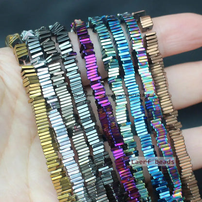 Natural Hematite Square Spacer Beads 2/3/4/6mm For DIY Jewelry Making ! Necklace ,Bracel