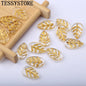 10pcs Small Leaf Shape Lampwork Beads Multi Gradient Color Glass Beads For Jewelry Making Handmade DIY Accessories
