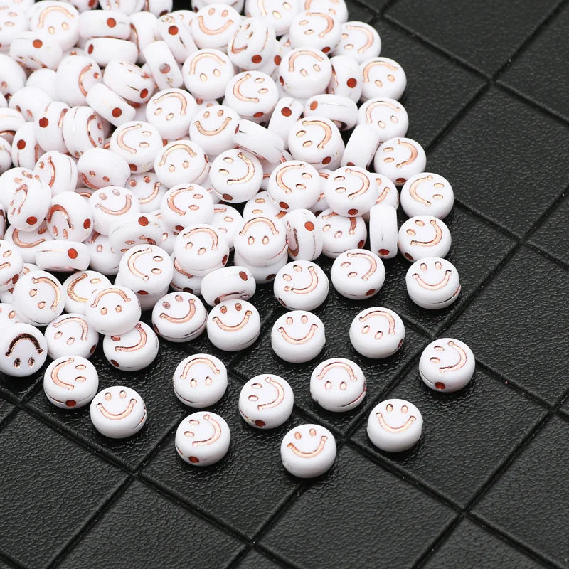 Perles plates en acrylique avec lettres de l'alphabet dorées pour la fabrication de bijoux faits à la main, bracelets à breloques, colliers et accessoires