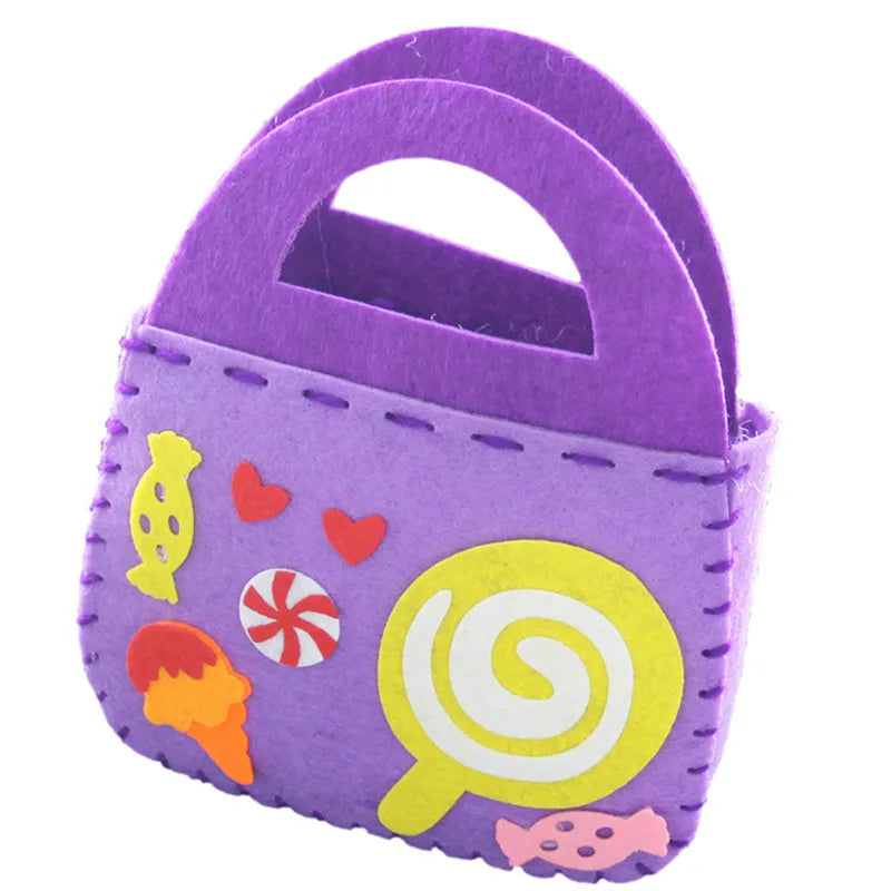 Non-Woven New Handicraft Toys for Children Pink Bag Girl Gift Fabrication DIY Toy Animal Handbag Arts Crafts Educational Toy
