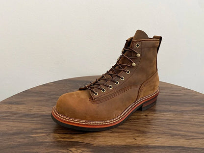 Unisex Autumn Vintage Handmade Men Casual Cow Leather Shoes High Quality Dress Ankle Boots British Tooling Work Motorcycle Boots
