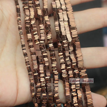 Natural Hematite Square Spacer Beads 2/3/4/6mm For DIY Jewelry Making ! Necklace ,Bracel