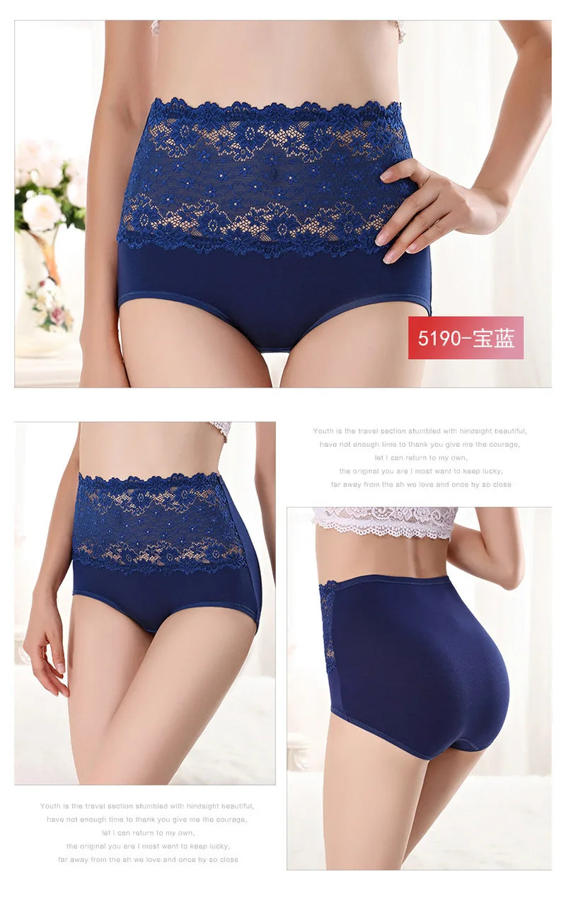 High Waist Sexy Lace Women Underwear Thin Seamless Traceless Briefs Shapewear Abdomen Hip Slimming Calcinha Lingerie Panties