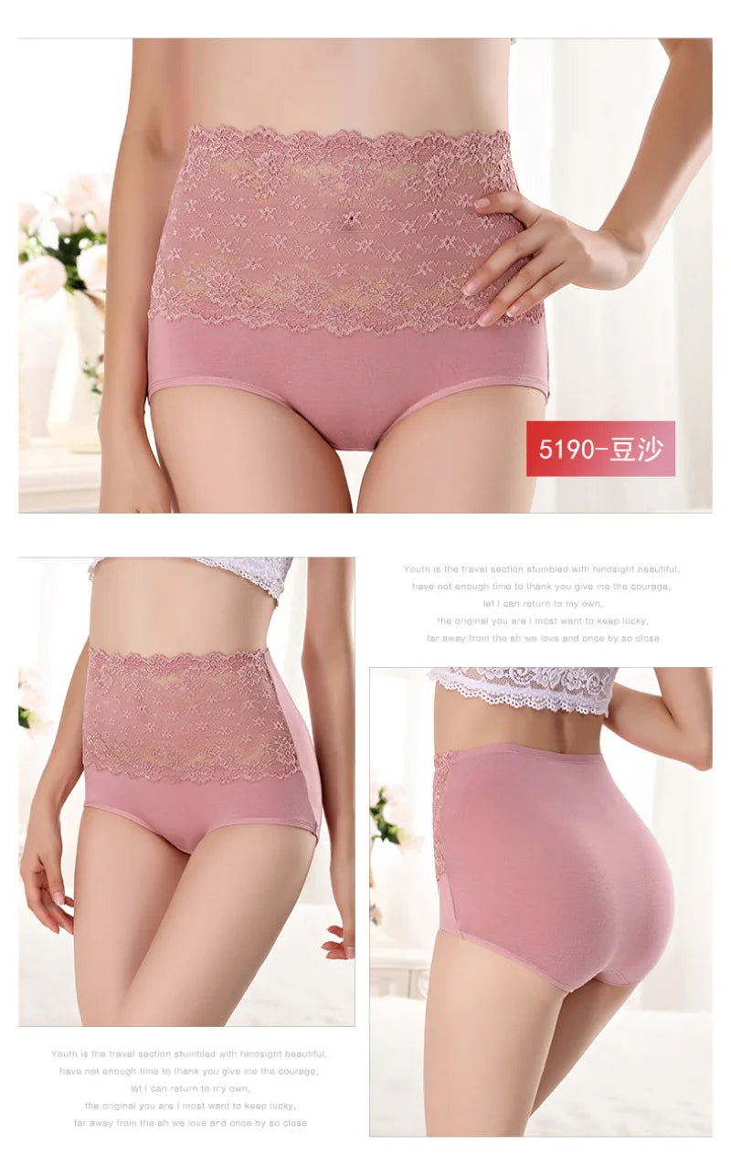 High Waist Sexy Lace Women Underwear Thin Seamless Traceless Briefs Shapewear Abdomen Hip Slimming Calcinha Lingerie Panties