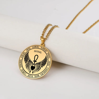 Colliers et pendentifs des 7 archanges de Dawapara, pentacle, amulette magique, protection porte-bonheur de la Saint-Michel, talisman surnaturel