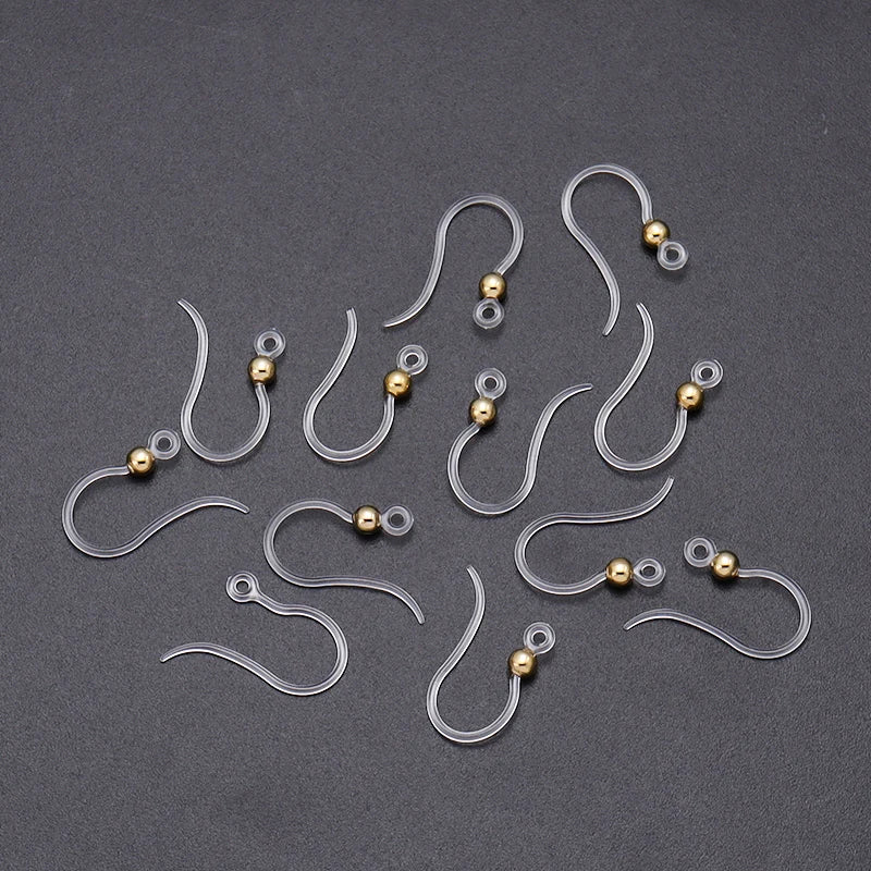 Louleur Crochets d'oreilles en résine transparente pour la fabrication de bijoux, boucles d'oreilles, base de crochet, accessoires de bricolage, vente en gros