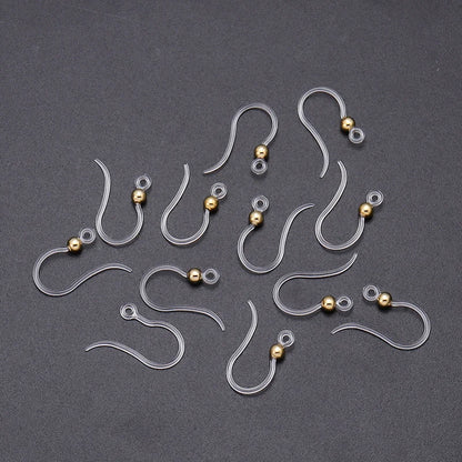 Louleur Crochets d'oreilles en résine transparente pour la fabrication de bijoux, boucles d'oreilles, base de crochet, accessoires de bricolage, vente en gros