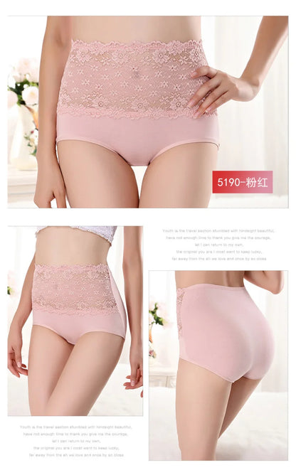 High Waist Sexy Lace Women Underwear Thin Seamless Traceless Briefs Shapewear Abdomen Hip Slimming Calcinha Lingerie Panties