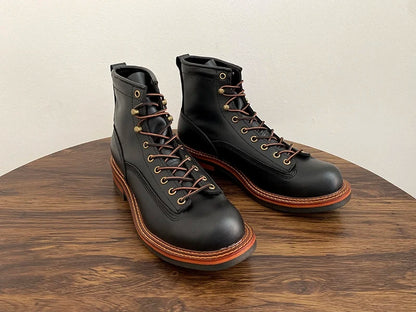 Unisex Autumn Vintage Handmade Men Casual Cow Leather Shoes High Quality Dress Ankle Boots British Tooling Work Motorcycle Boots