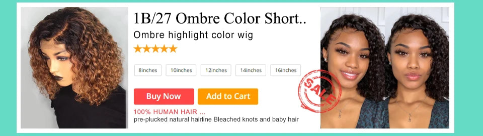 Headband Wig Afro Kinky Curly Wig Human Hair Short Curly Density 250% Full Human Hair Wig With Headband Brazilian Remy