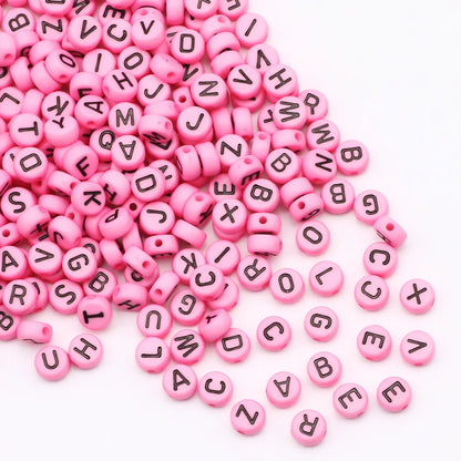 Perles plates en acrylique avec lettres de l'alphabet dorées pour la fabrication de bijoux faits à la main, bracelets à breloques, colliers et accessoires