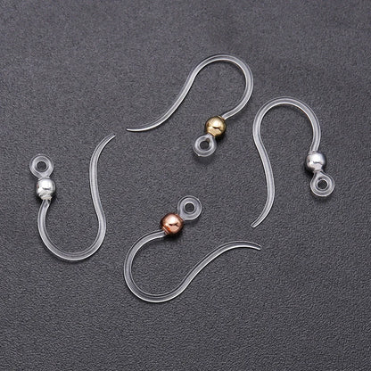 Louleur Crochets d'oreilles en résine transparente pour la fabrication de bijoux, boucles d'oreilles, base de crochet, accessoires de bricolage, vente en gros