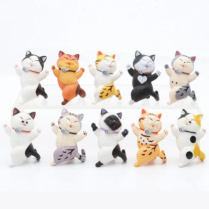 Toy Cat Collection Funny Mini Cats Miniatures Japanese Bell Cat Funny Lucky Cat Creative Ornaments Dancing Cat Doll Holder Cats