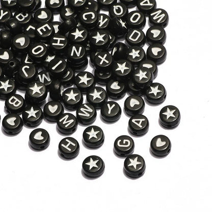 Perles plates en acrylique avec lettres de l'alphabet dorées pour la fabrication de bijoux faits à la main, bracelets à breloques, colliers et accessoires