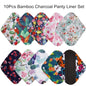 10pcs Reusable Waterproof Bamboo Fiber Pads Menstrual Cloth Sanitary Pads Feminine Maternity Hygiene Panty Liner