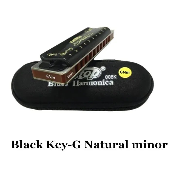 EASTTOP T008K key of C New blue color harmonica brass reedplates phosphor bronze reeds diatonic blues harp good harmonica
