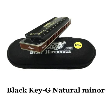 EASTTOP T008K key of C New blue color harmonica brass reedplates phosphor bronze reeds diatonic blues harp good harmonica