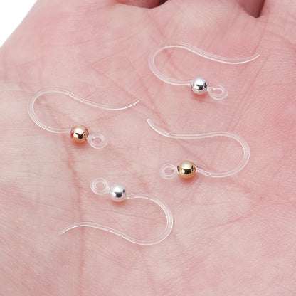 Louleur Crochets d'oreilles en résine transparente pour la fabrication de bijoux, boucles d'oreilles, base de crochet, accessoires de bricolage, vente en gros