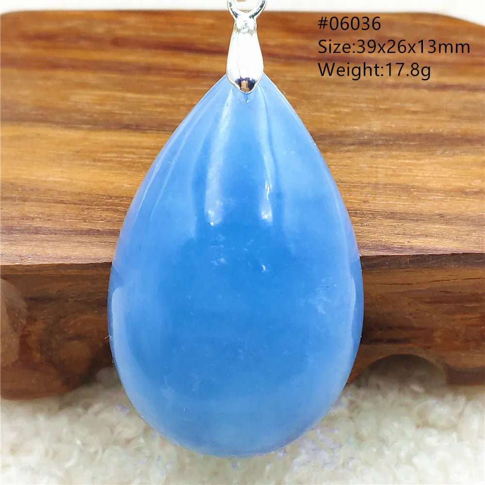 Natural Blue Aquamarine Pendant Clear Water Drop Women Men Brazil Aquamarine Crystal Necklace Jewelry AAAAA