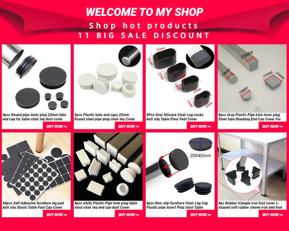 4pcs Square Plastic Blanking End Caps Tube Pipe Inserts Plug Bung for table chair leg cover furniture leveling feet protector