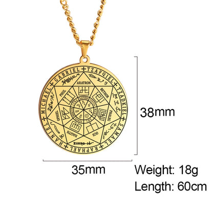 Colliers et pendentifs des 7 archanges de Dawapara, pentacle, amulette magique, protection porte-bonheur de la Saint-Michel, talisman surnaturel