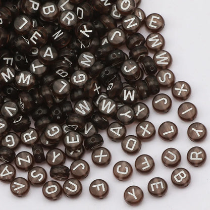 Perles plates en acrylique avec lettres de l'alphabet dorées pour la fabrication de bijoux faits à la main, bracelets à breloques, colliers et accessoires