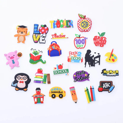 1pcs/lot Cute Cartoon Animals School Teacher Shoe Charms Shoe Decorations Accessories For  Kids Gifts