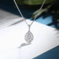 Huitan Water Drop Micro Paved CZ Delicate Pendant Necklace Women Jewelry Luxury Accessory for Engagement Party Dazzling Gifts