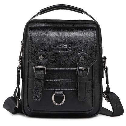 JEEP BULUO Sacs à main multifonctions pour hommes, nouveaux sacs à bandoulière pour hommes, sac messager en cuir de grande capacité, sac à bandoulière de grande marque