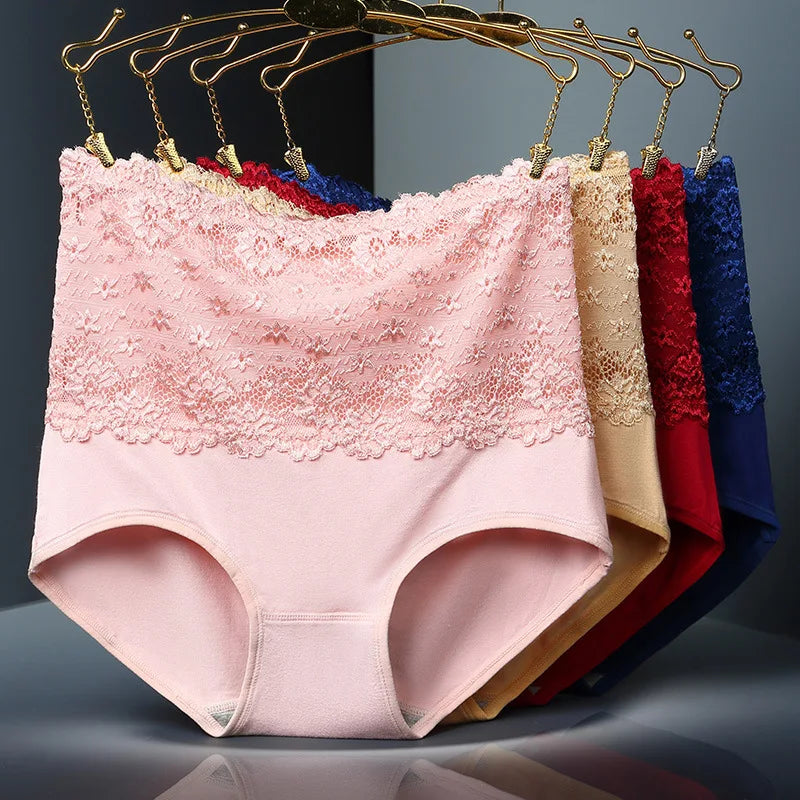 High Waist Sexy Lace Women Underwear Thin Seamless Traceless Briefs Shapewear Abdomen Hip Slimming Calcinha Lingerie Panties
