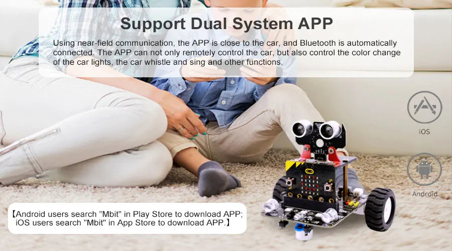 Yahboom Programmable Robot Smart Car for Kids Gift Education DIY Learning Coding Kit APP IR Control Compatible with Microbit V2
