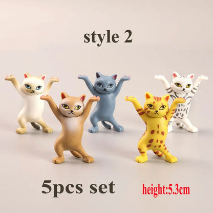 Toy Cat Collection Funny Mini Cats Miniatures Japanese Bell Cat Funny Lucky Cat Creative Ornaments Dancing Cat Doll Holder Cats