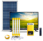 Sunking Solar Home System, Home 500X Four tube lights, a motion sensing security light, and comprehensive smartphone charging